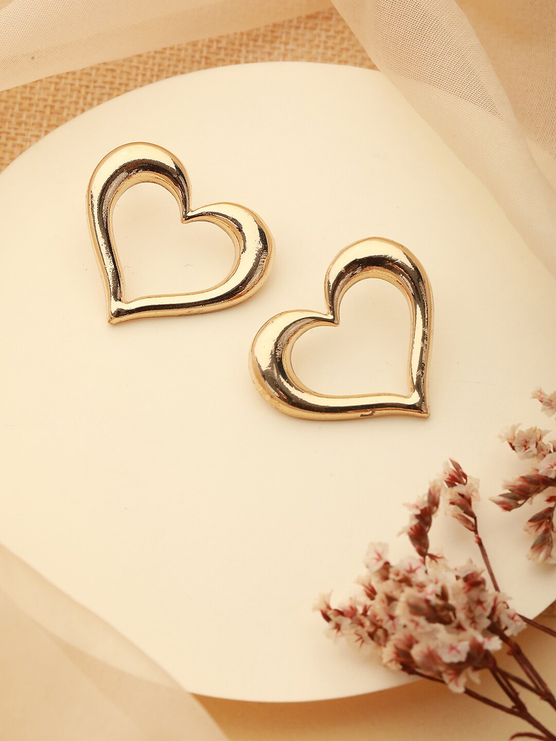 

Jazz and Sizzle Gold-Plated Heart Shaped Studs
