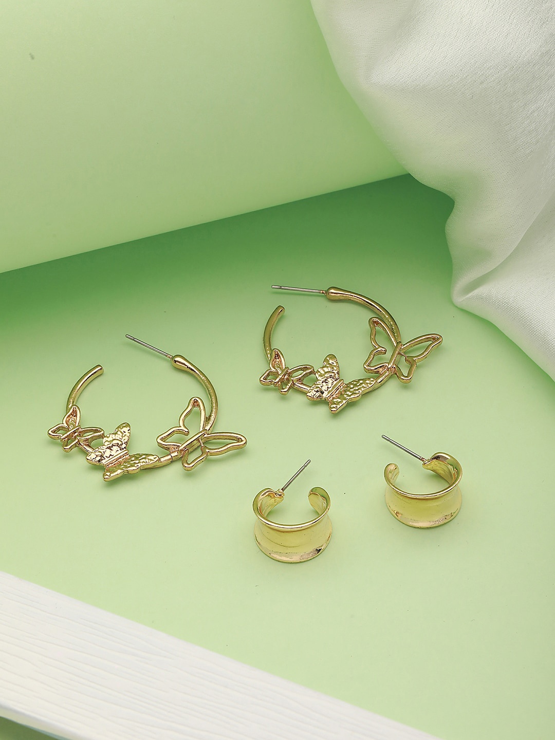 

Jazz and Sizzle Set Of 2 Gold-Plated Circular Hoop Earrings