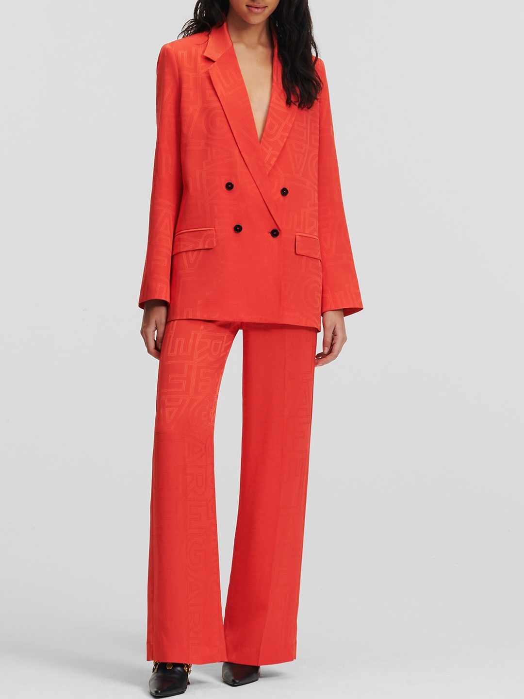 

Karl Lagerfeld Women Straight Fit Trousers, Red