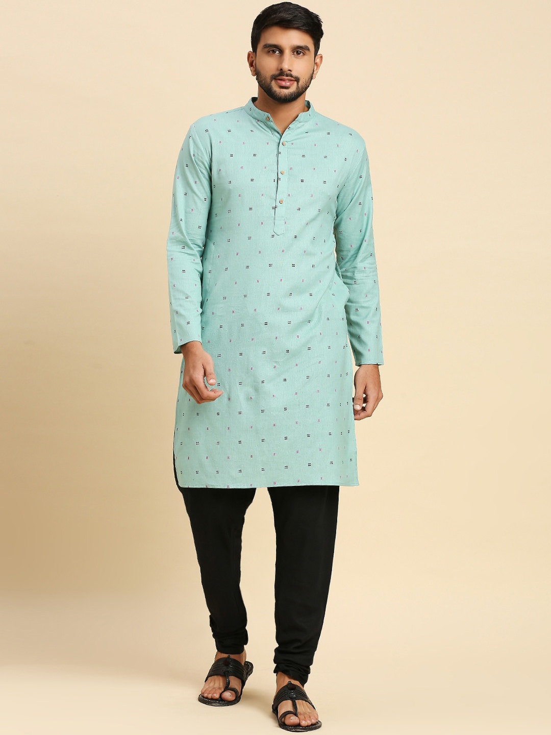 

Anubhutee Geometric Woven Design Straight Regular Kurta, Blue