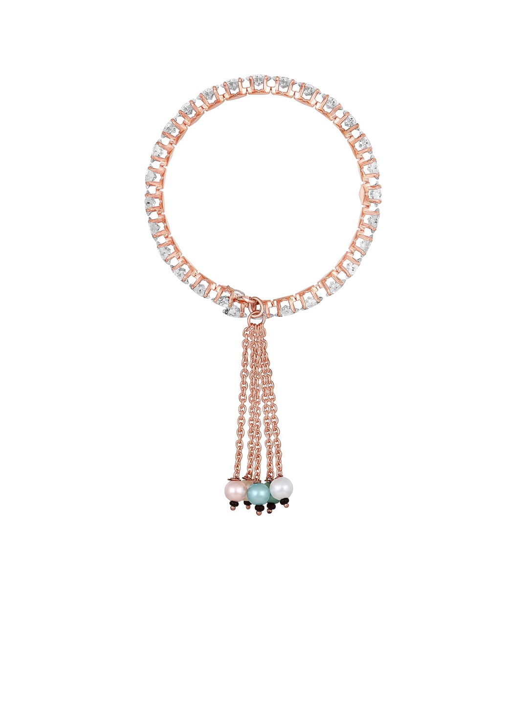 

Mahi Stone Studded Bracelet Rakhi, Rose gold