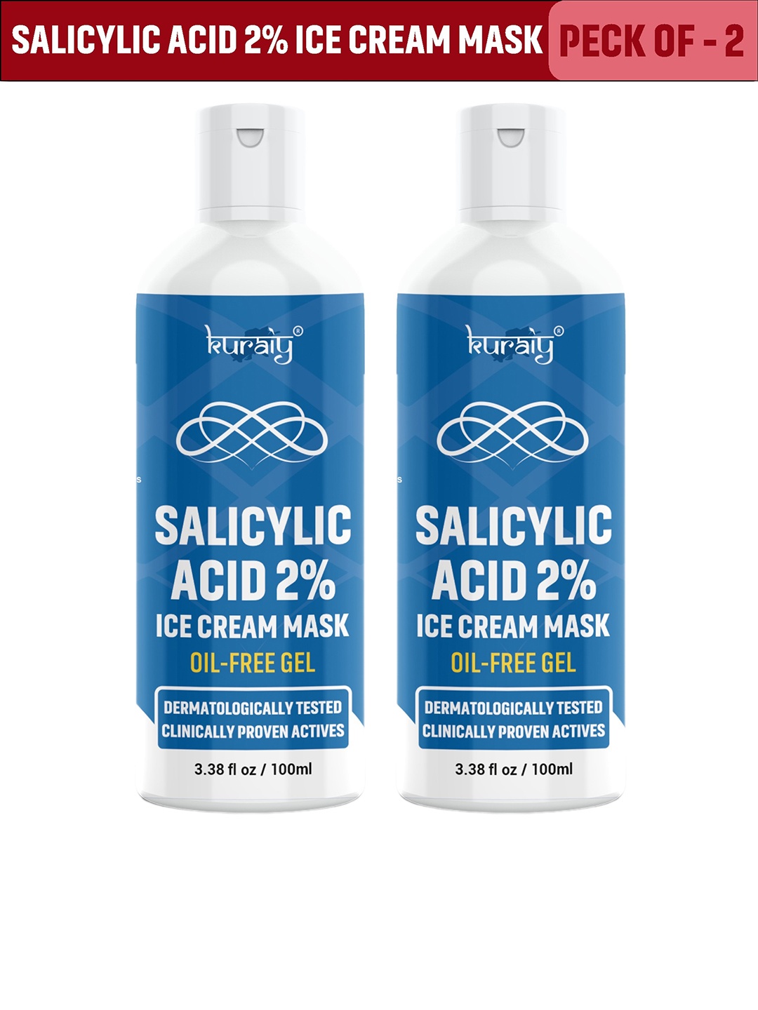 

KURAIY Skin Care Set Of 2 Salicylic Acid Ice Cream Mask - 100ml Each, White