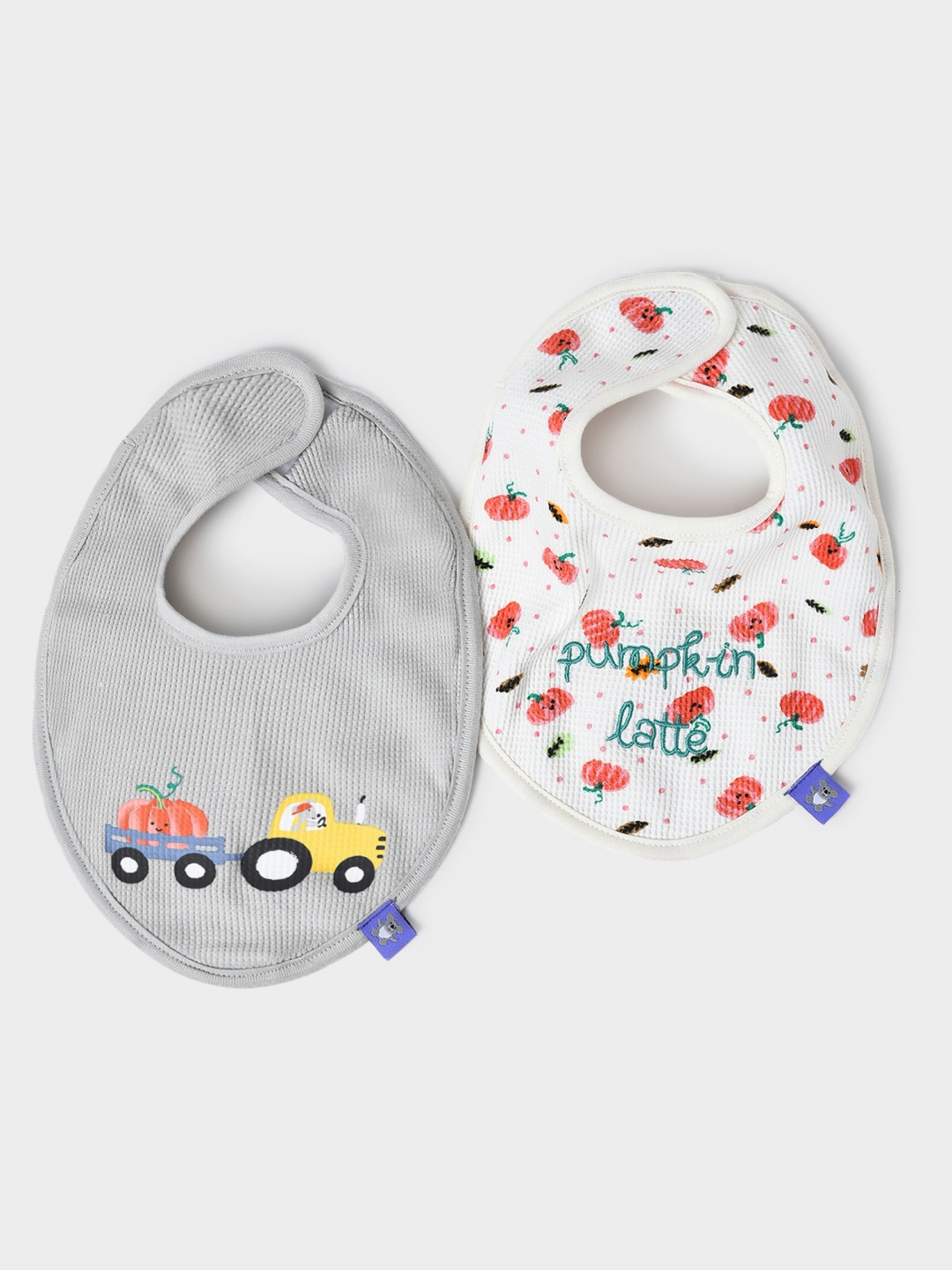 

MiArcus Infants Pack Of 2 Printed Pure Cotton Bibs, Grey