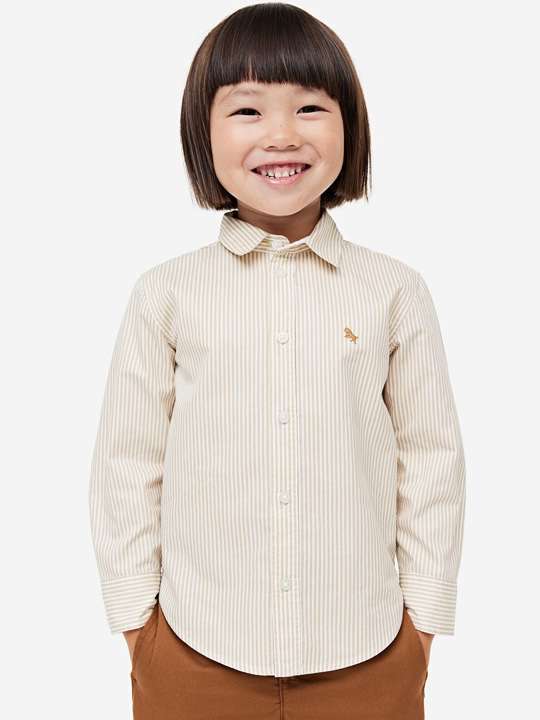 

H&M Boys Cotton Shirt, Beige