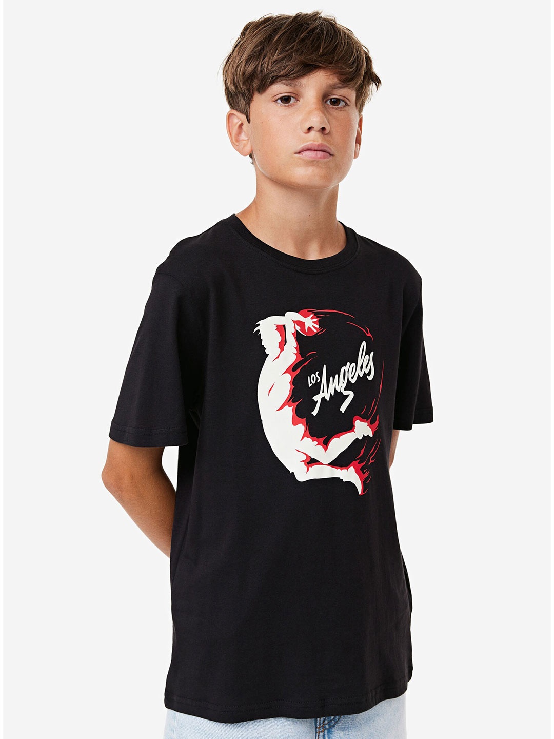 

H&M Boys Printed Cotton T-Shirt, Black