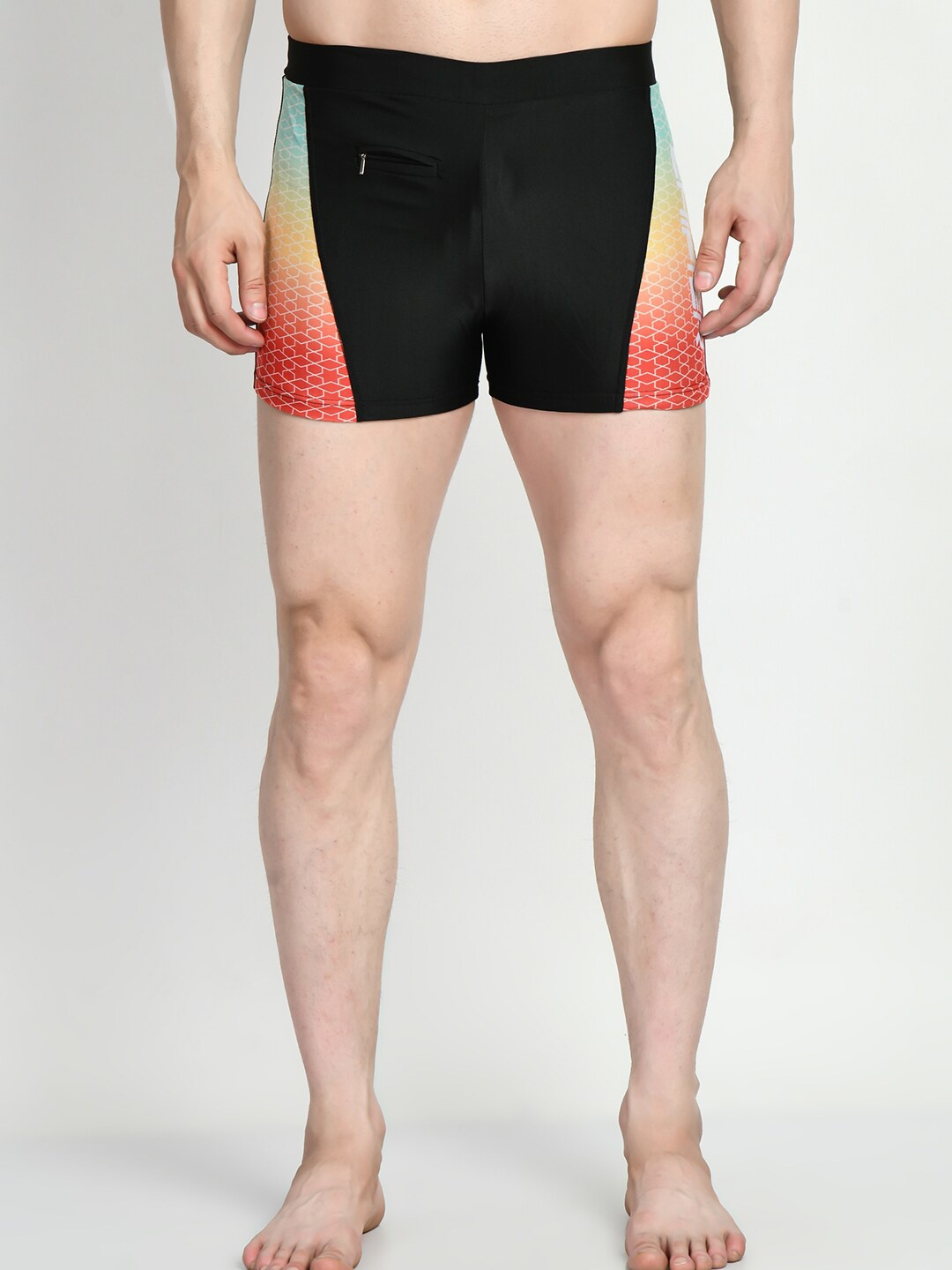 

Lebami Men Printed Swim Shorts, Black