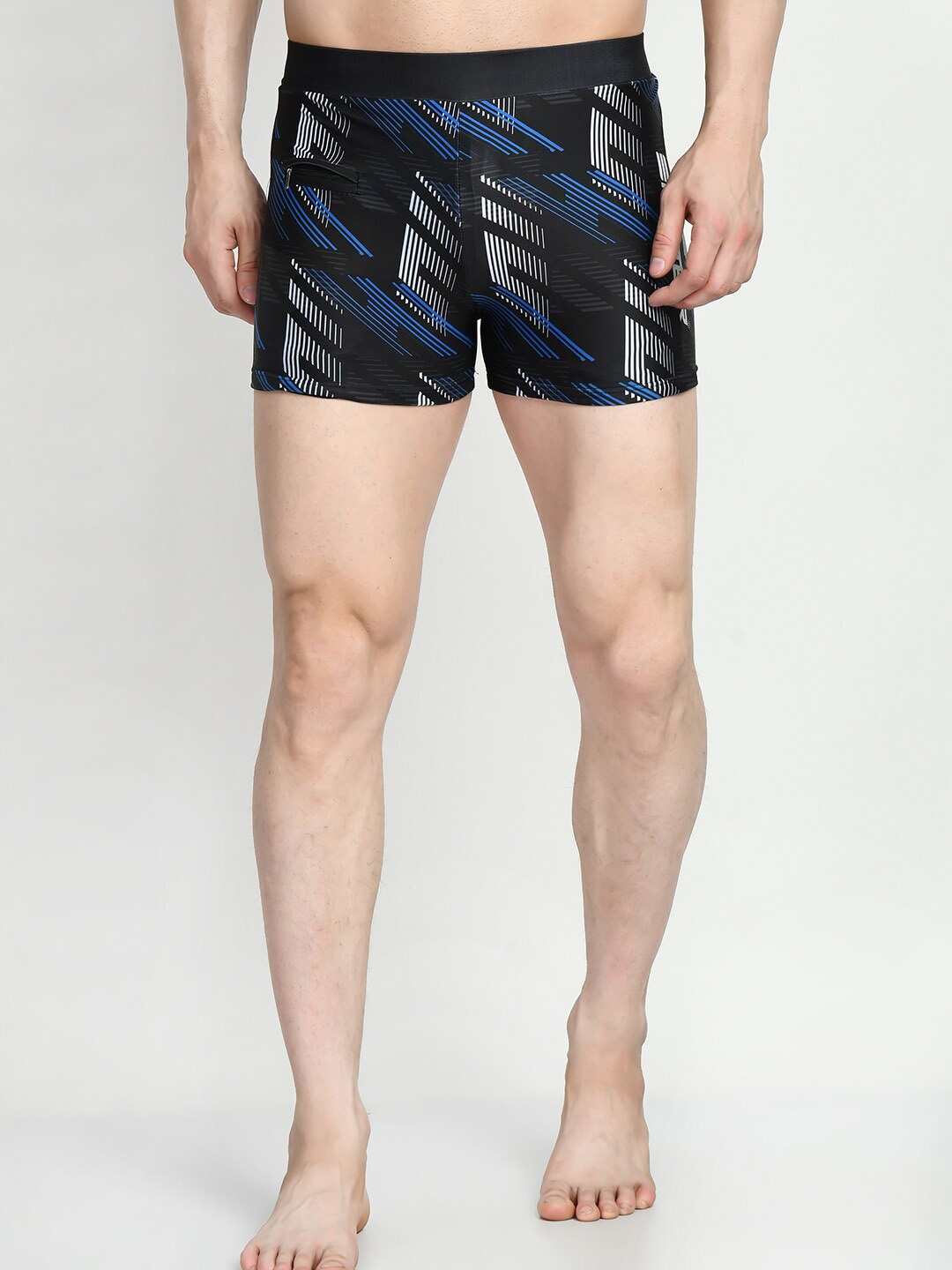 

Lebami Men Printed Swim Shorts, Black