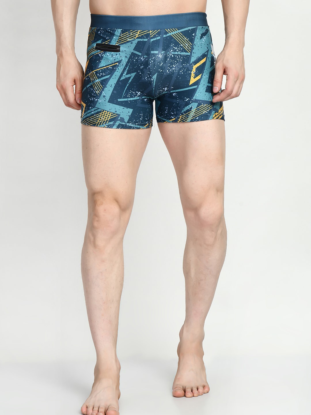 

Lebami Men Printed Swim Shorts, Blue