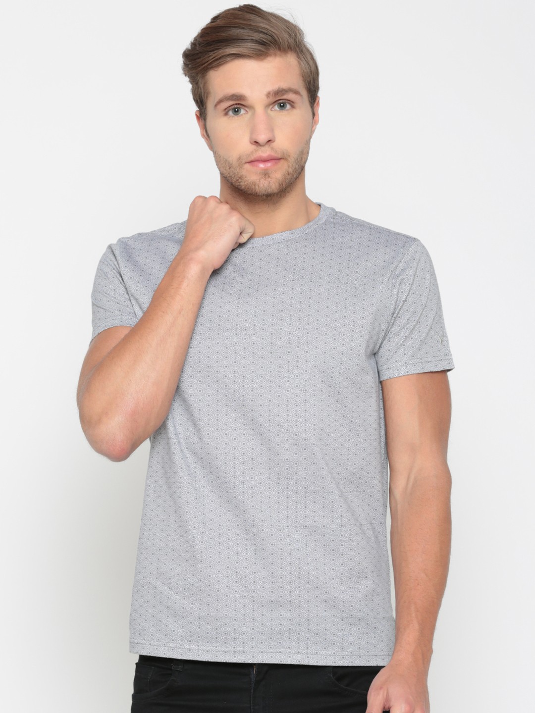 

Allen Solly Men Grey Printed Round Neck T-shirt