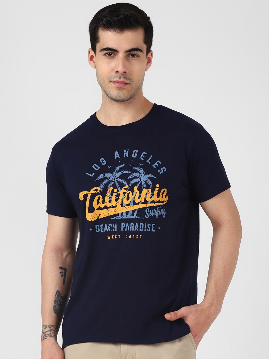 

UrbanMark Typography Printed T-shirt, Navy blue