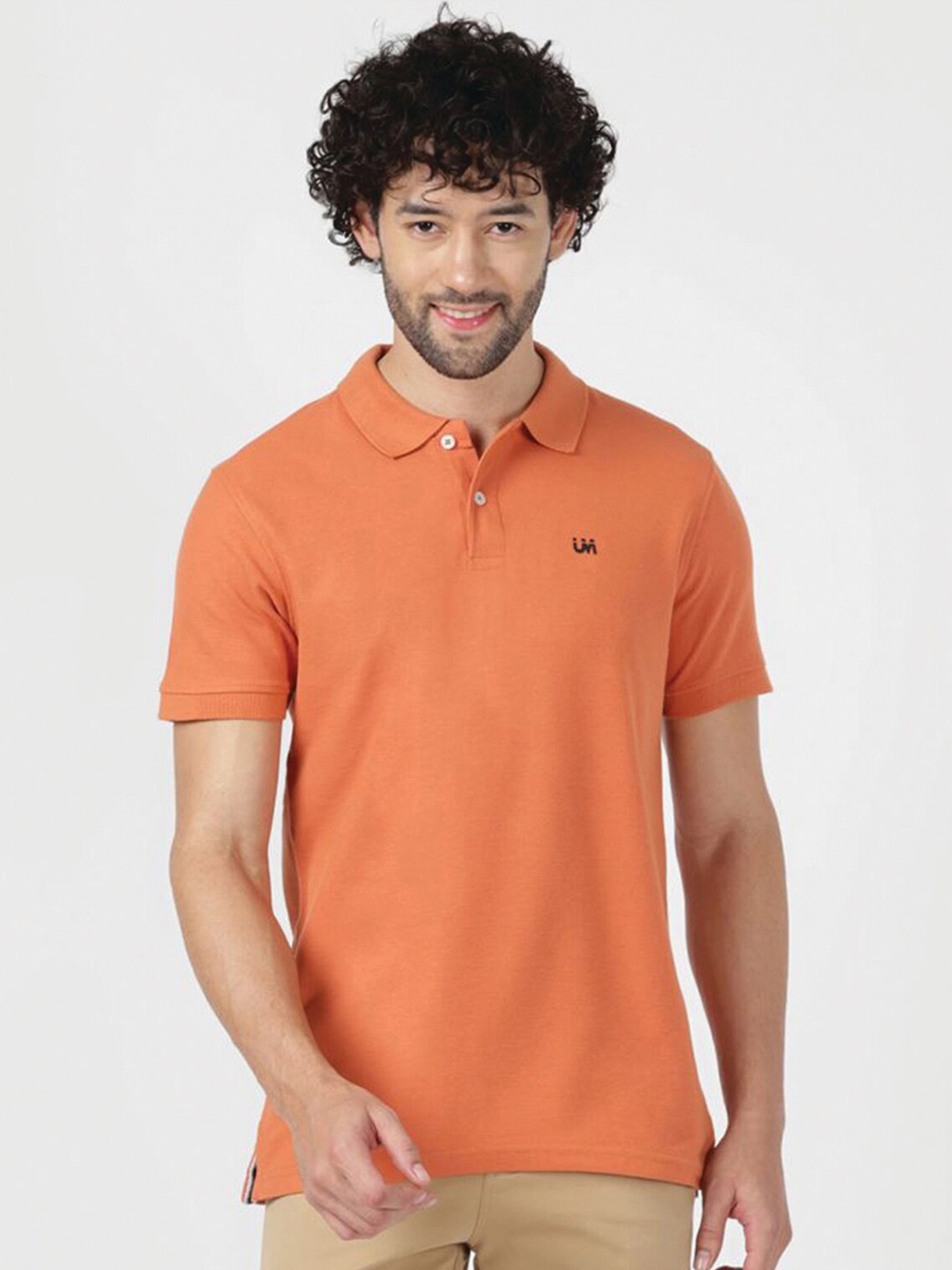 

UrbanMark Regular Fit Polo Collar T-shirt, Rust