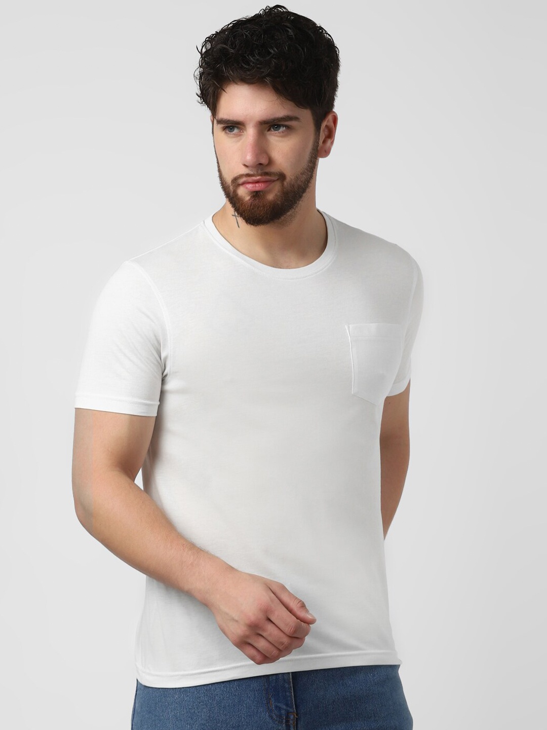 

UrbanMark Round Neck Short Sleeves T-shirt, White