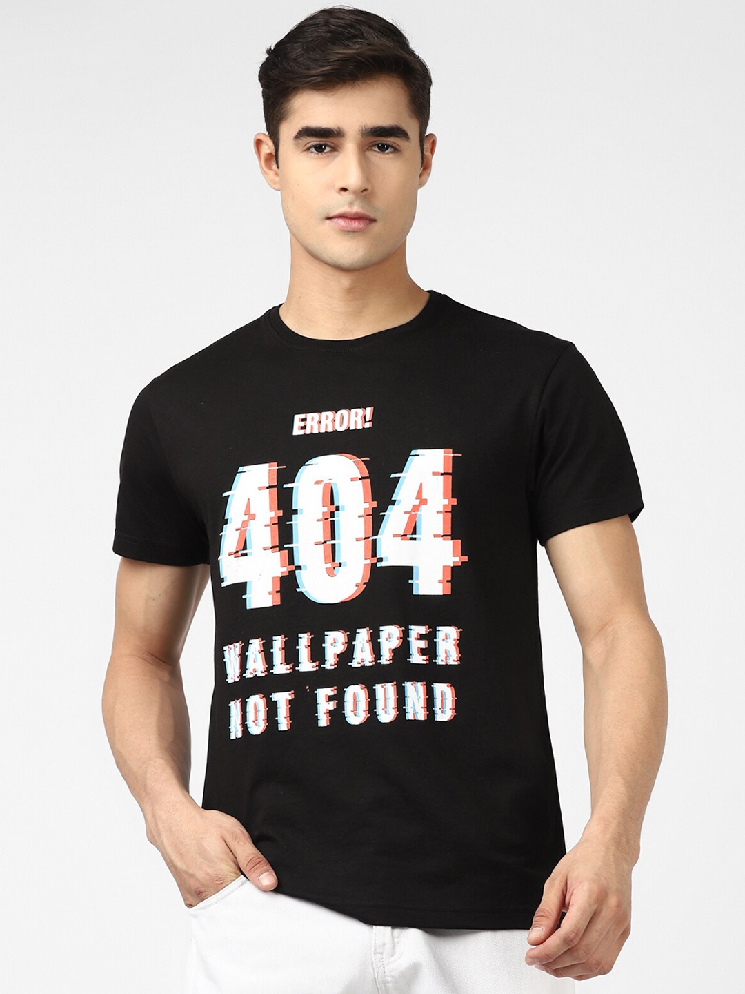 

UrbanMark Typography Printed Casual T-Shirt, Black