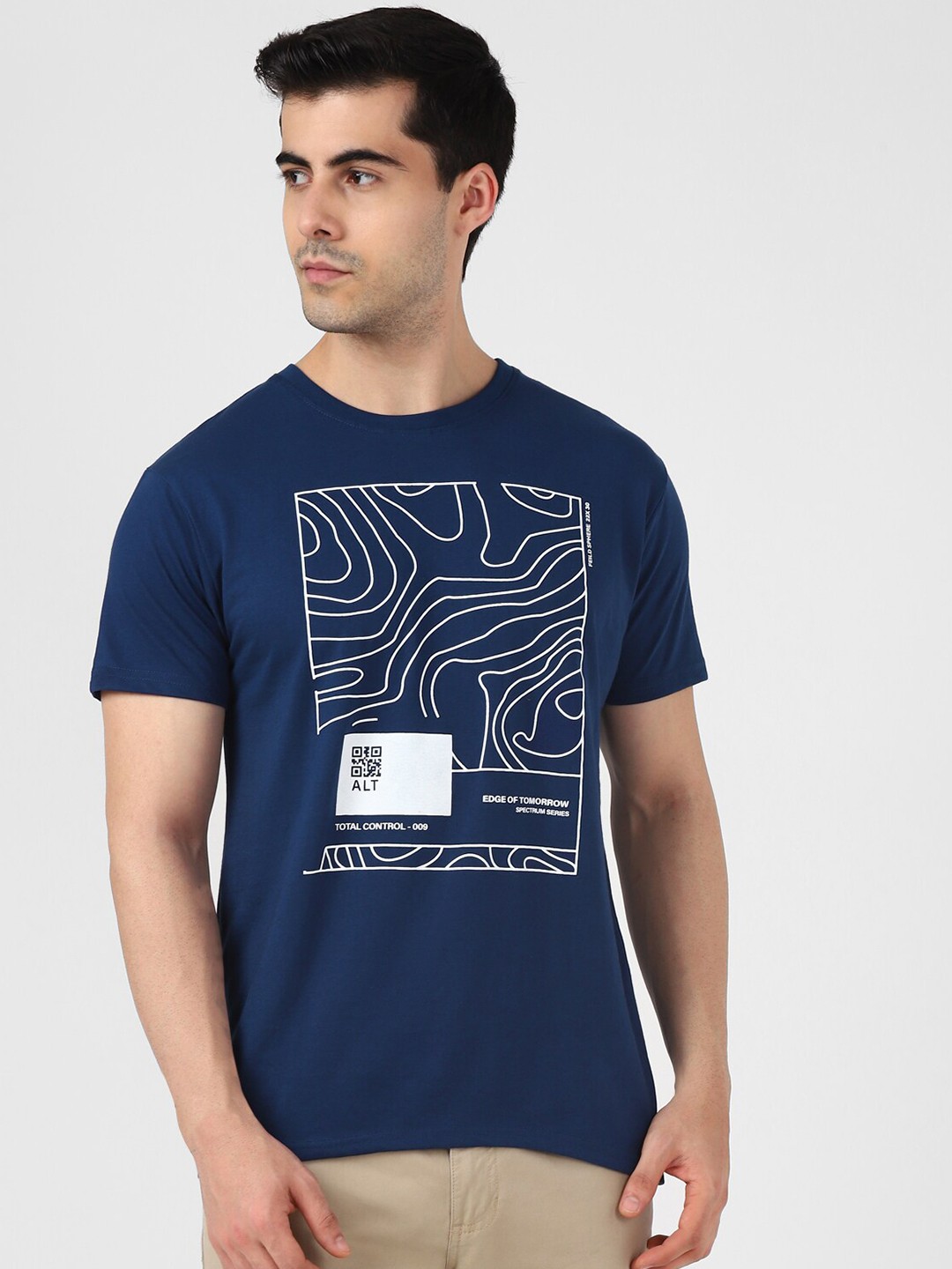 

UrbanMark Graphic Printed Casual T-Shirt, Blue