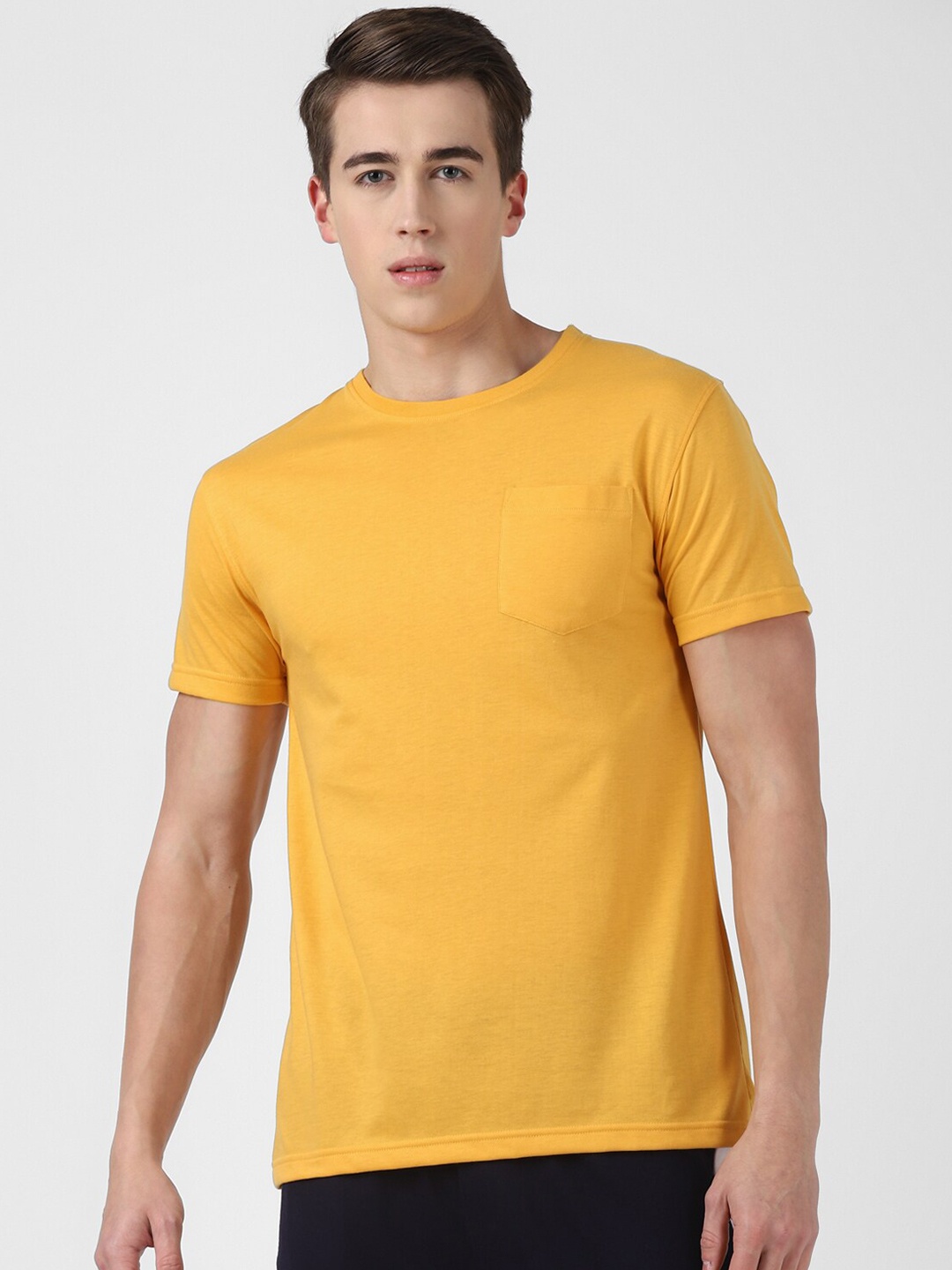 

UrbanMark Round Neck Short Sleeves T-Shirt, Mustard