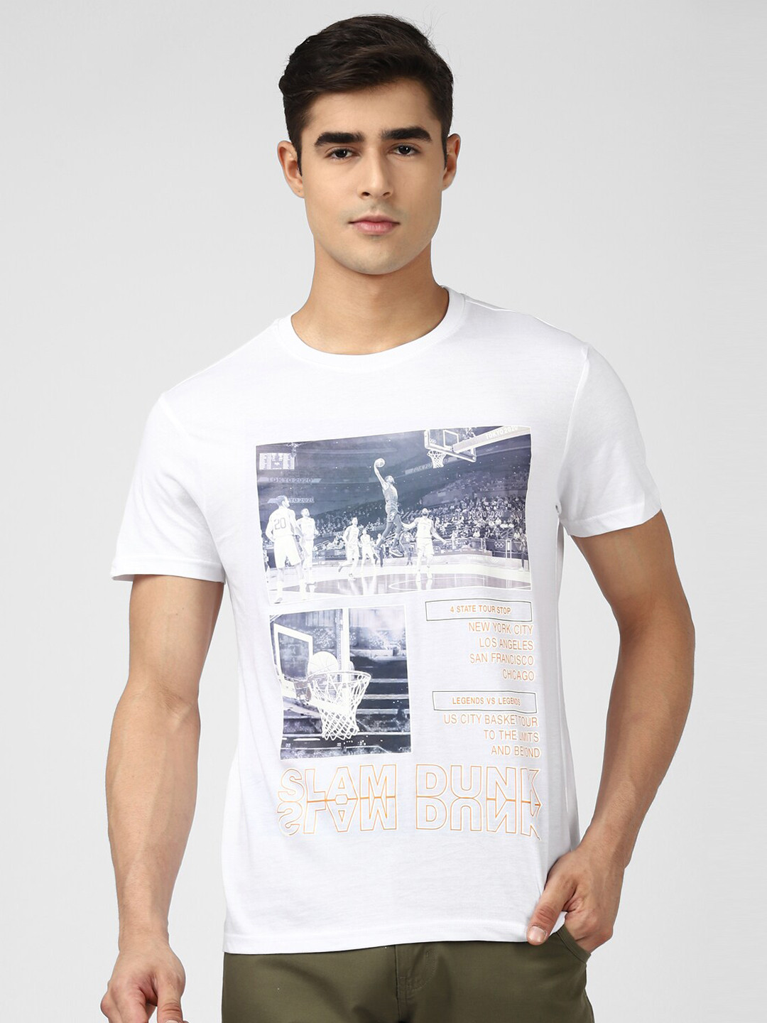 

UrbanMark Graphic Printed Pure Cotton T-Shirt, White