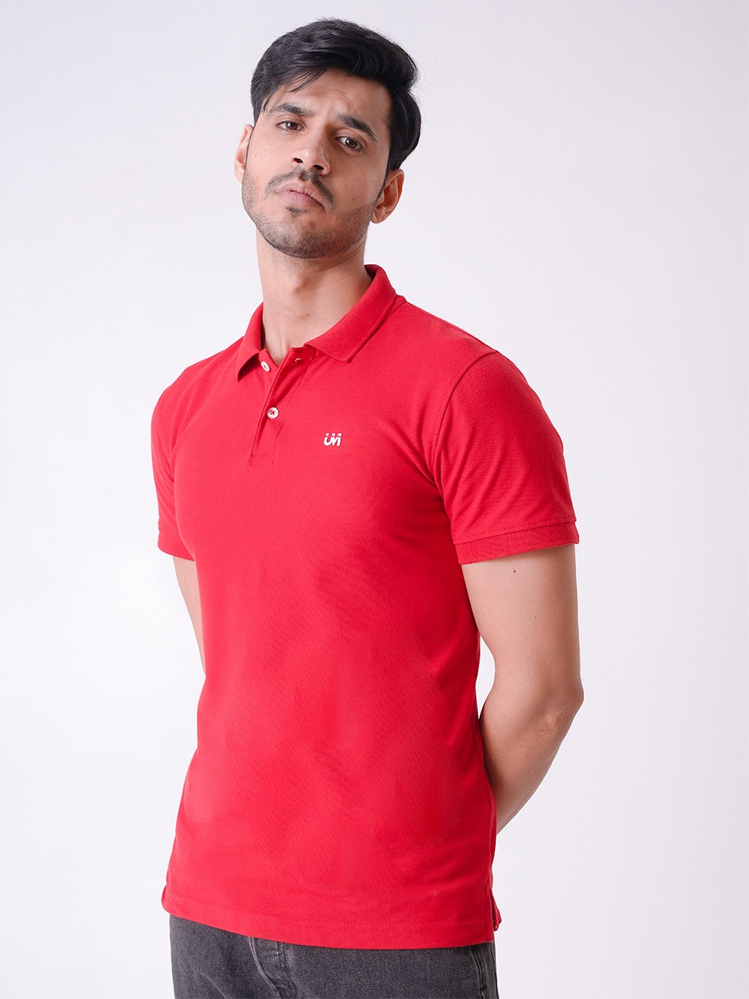 

UrbanMark Polo Collar Regular Fit T-shirt, Red