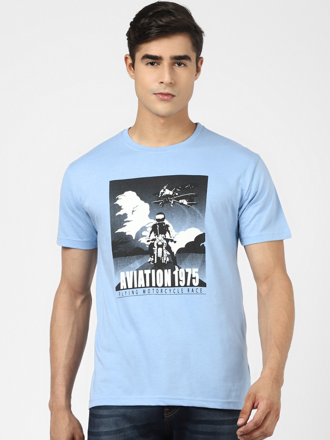 

UrbanMark Typography Printed T-shirt, Blue