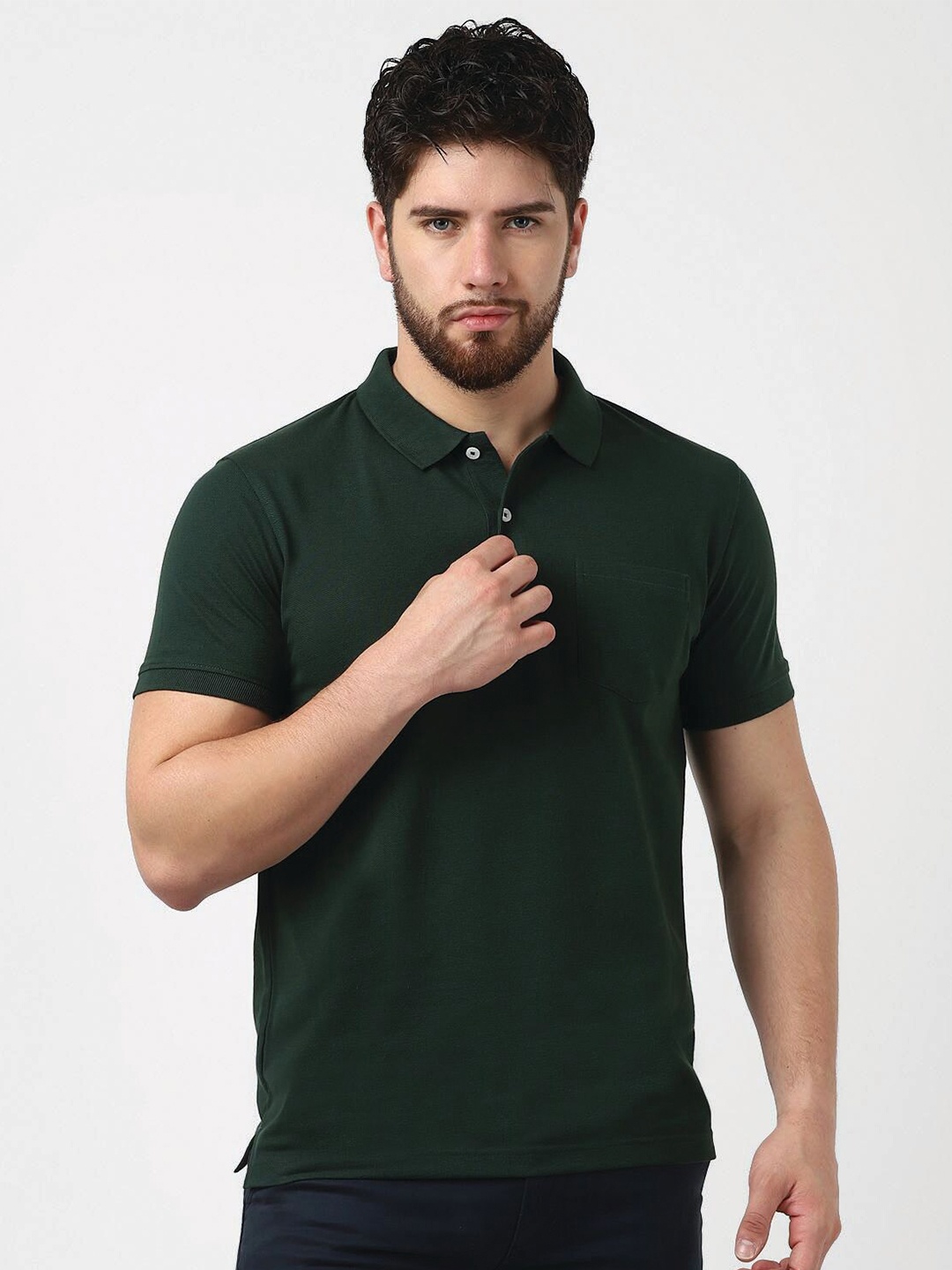 

UrbanMark Polo Collar Regular Fit T-Shirt, Green