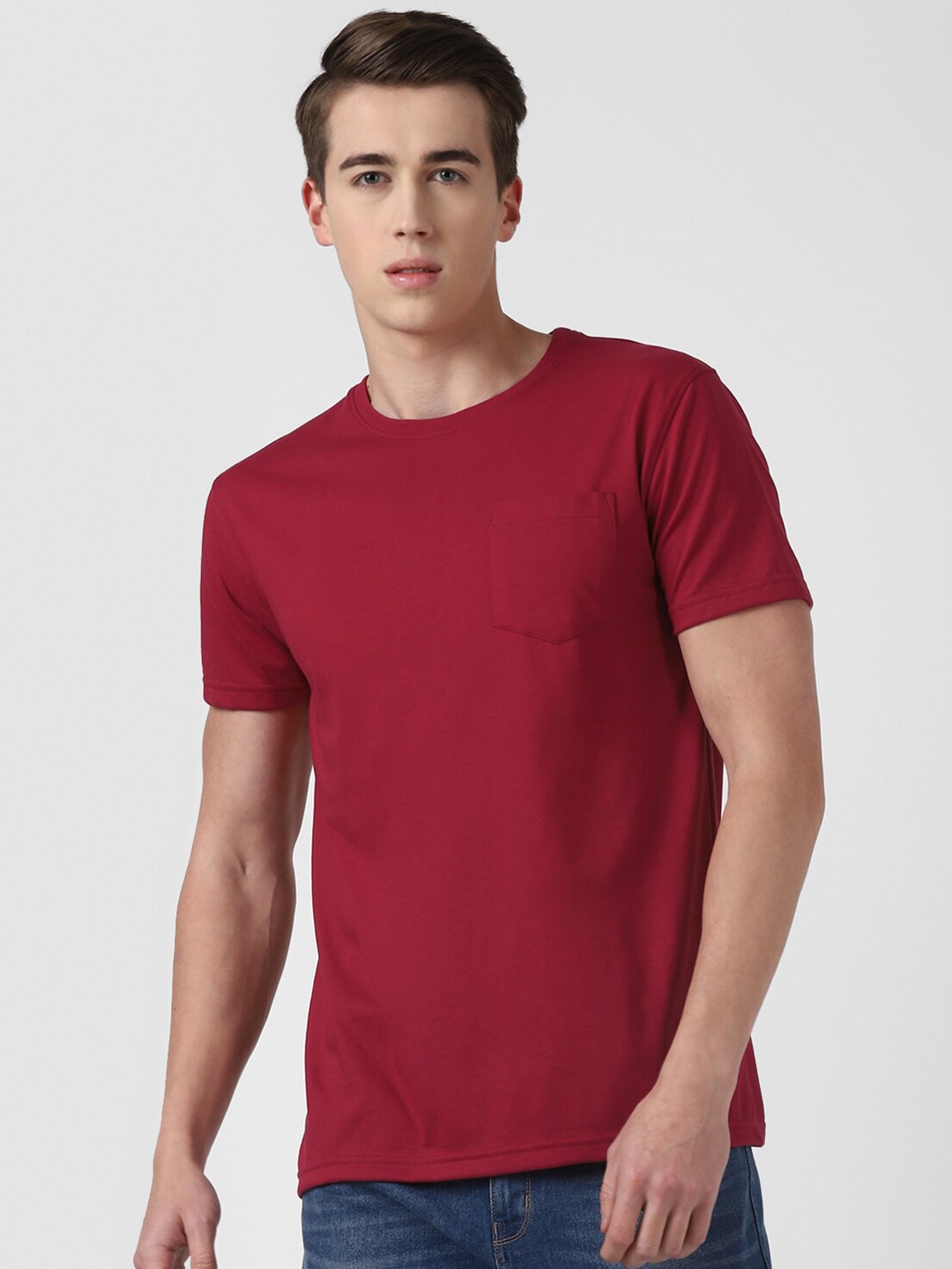 

UrbanMark Round Neck T-shirt, Maroon
