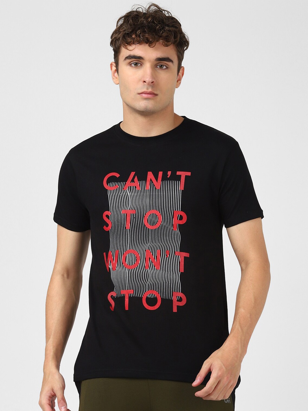 

UrbanMark Typography Printed Pure Cotton T-Shirt, Black