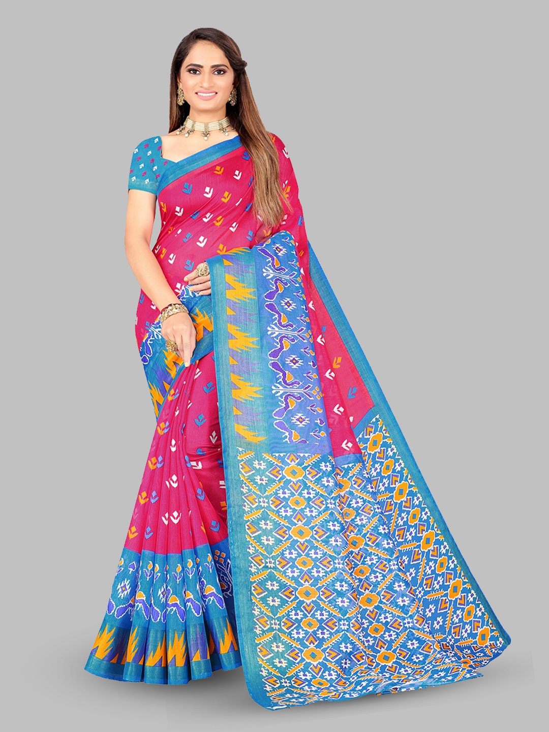 

N N ENTERPRISE Ethnic Motifs Printed Saree, Pink