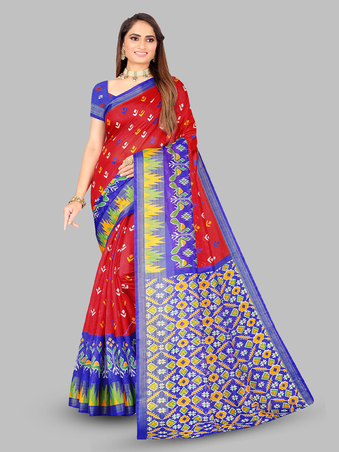 

N N ENTERPRISE Ethnic Motifs Printed Saree, Blue