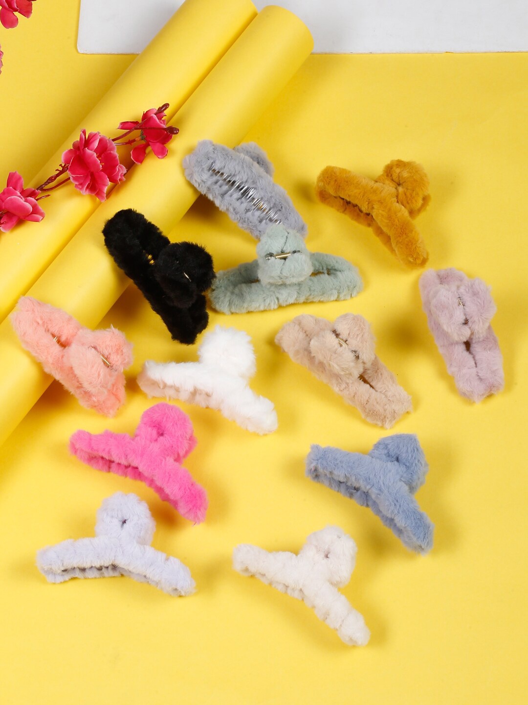 

YouBella Set Of 12 Embellished Claw Clip, Pink
