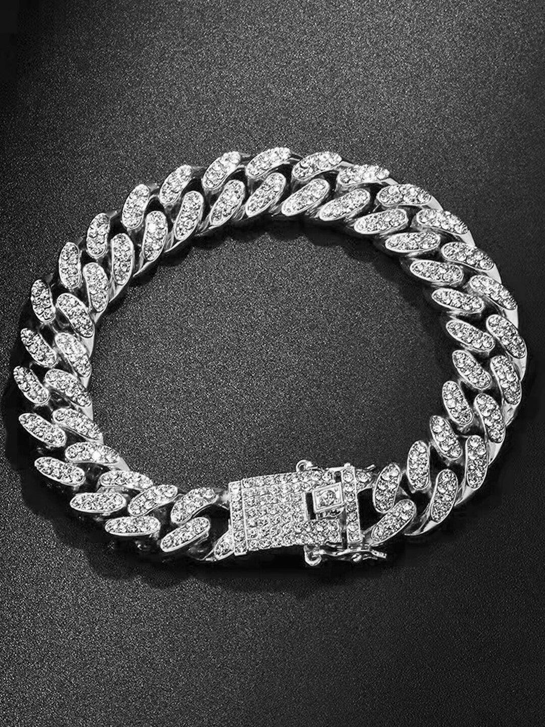 

YouBella Men Silver-Plated Link Bracelet