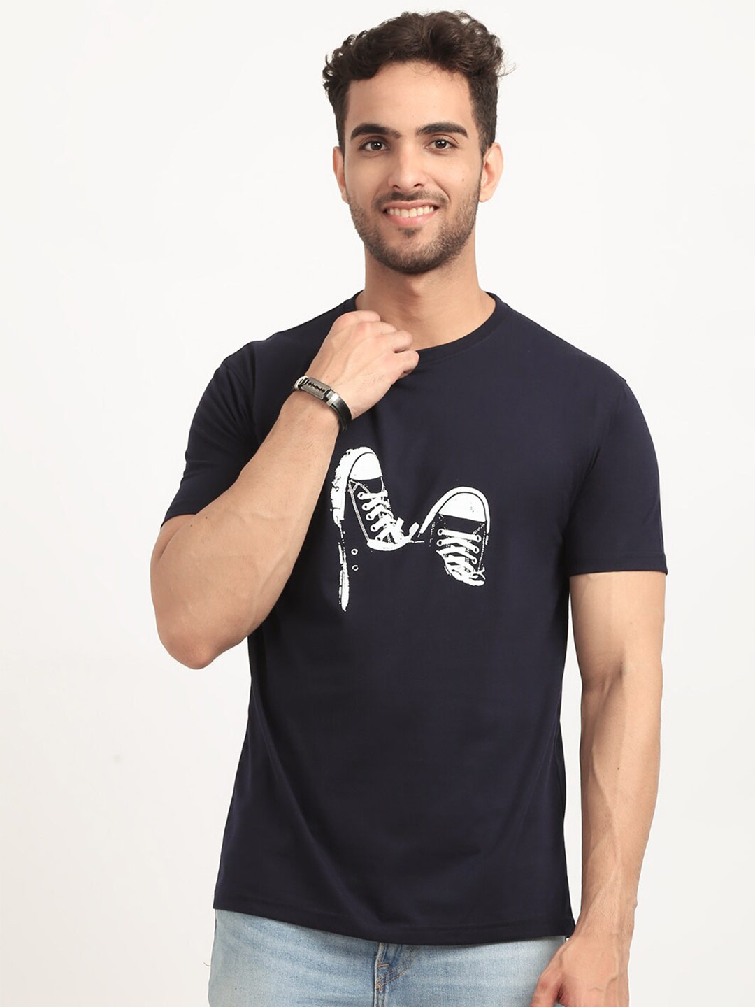HOUSE OF VEDAS Graphic Printed T-shirt, Navy blue