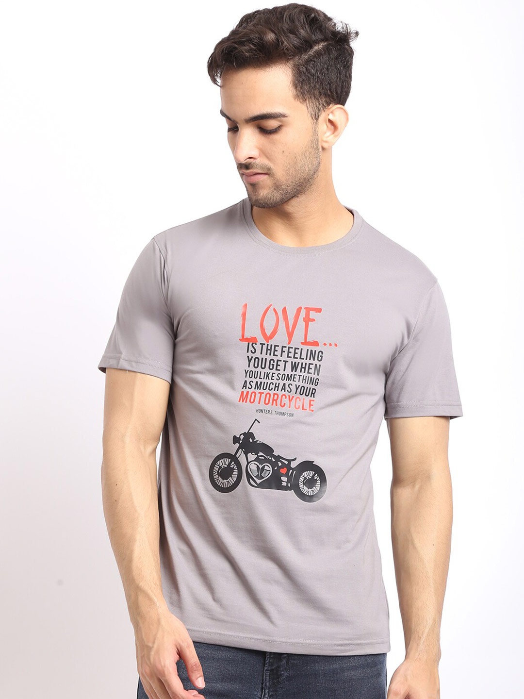 

HOUSE OF VEDAS Typography Printed T-shirt, Grey
