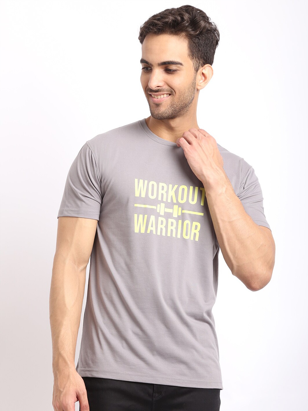 

HOUSE OF VEDAS Typography Printed T-shirt, Grey
