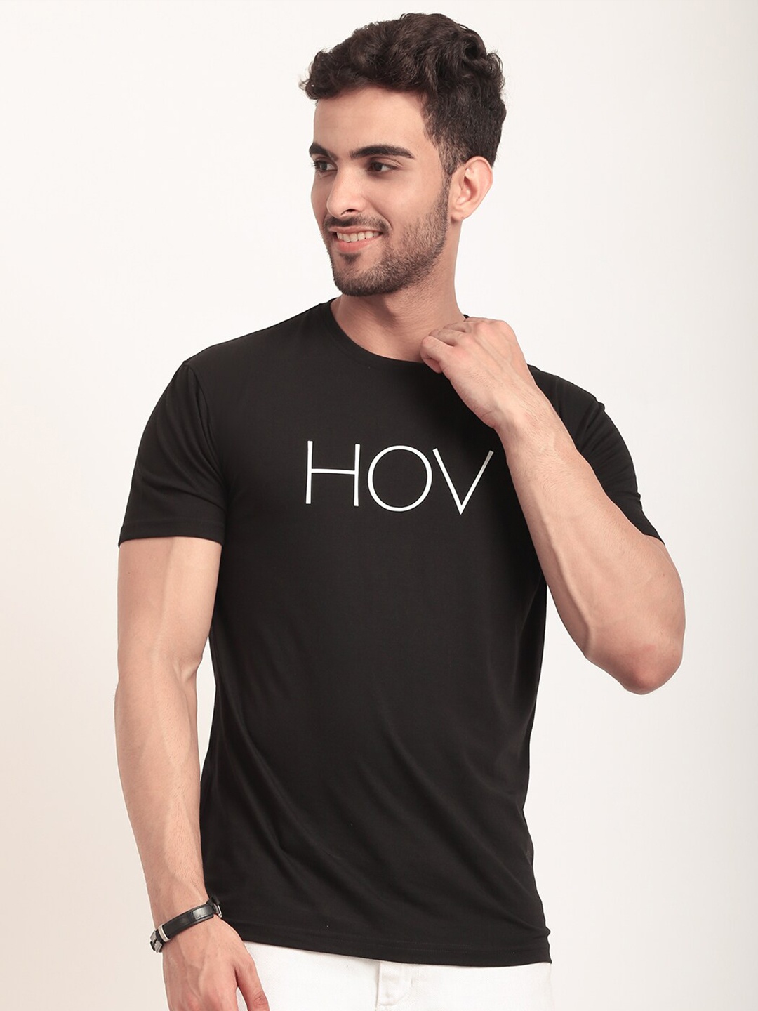 

HOUSE OF VEDAS Typography Printed T-shirt, Black