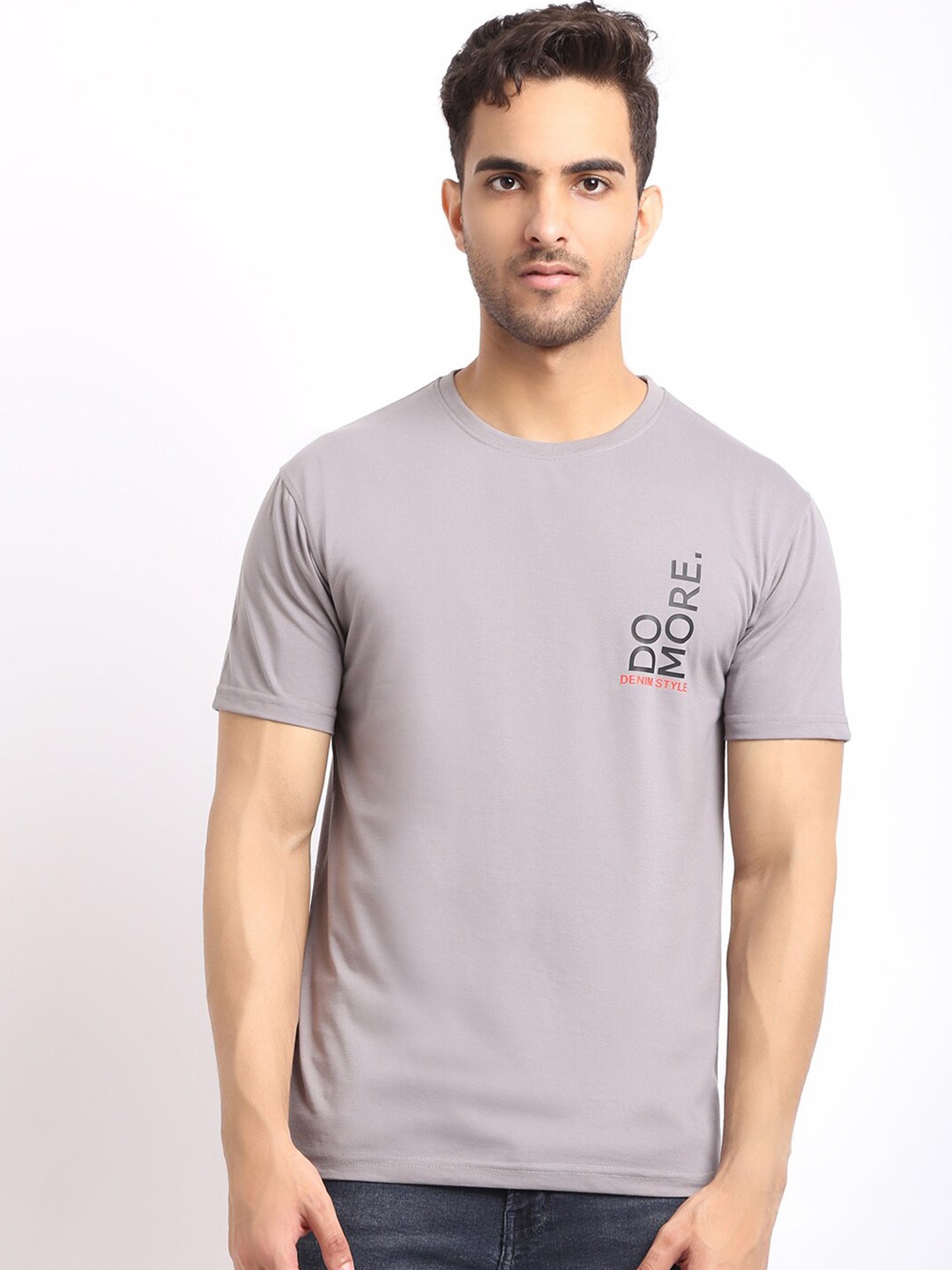 

HOUSE OF VEDAS Round Neck Short Sleeves T-shirt, Grey