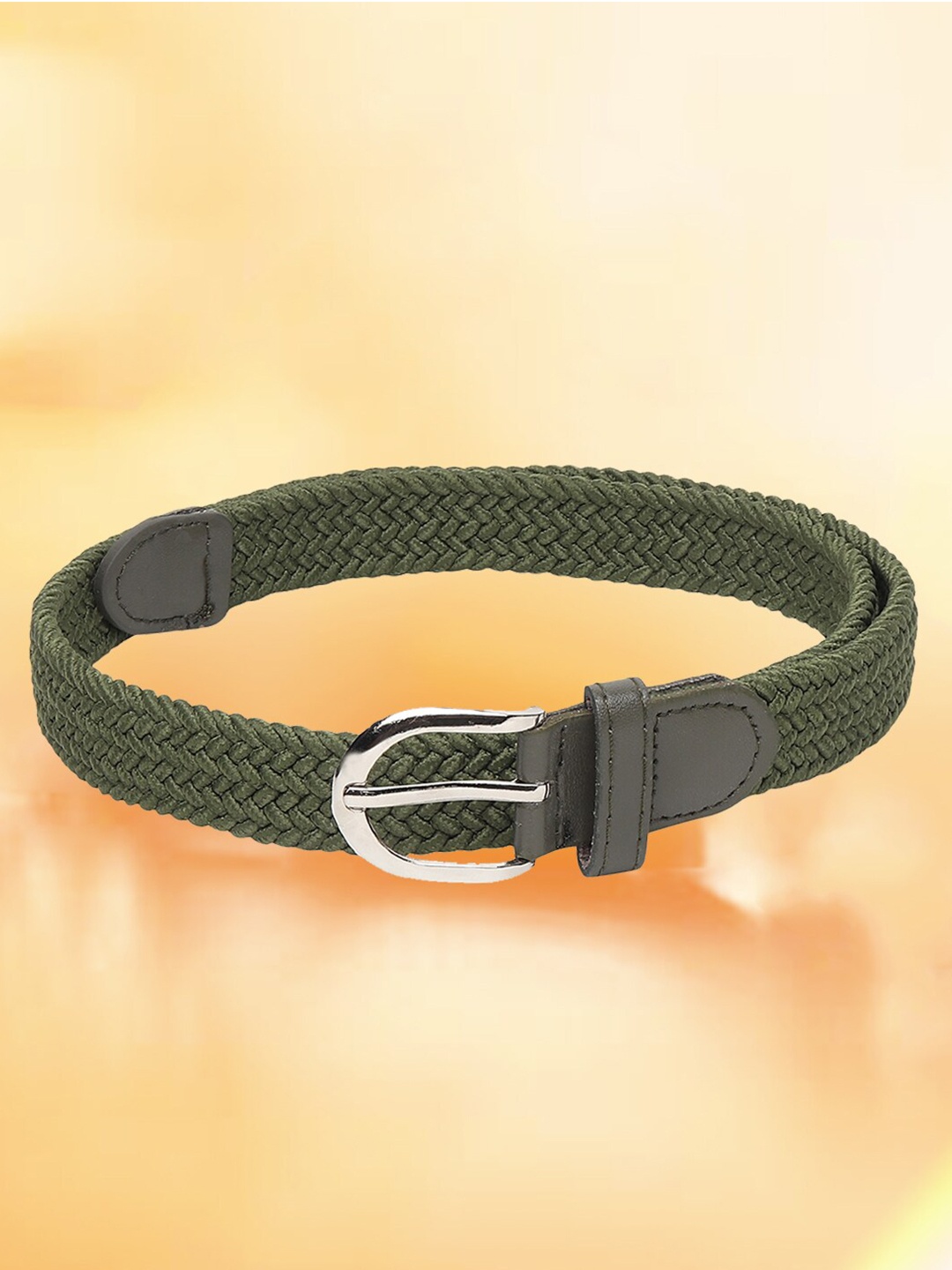 

Mast & Harbour Women Green Braided Stretchable Belt