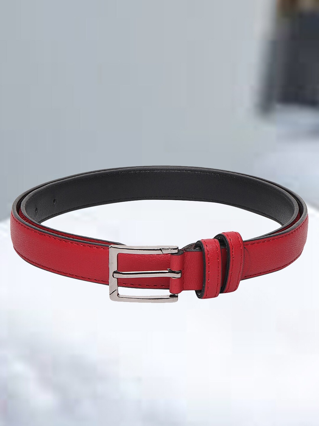 

Mast & Harbour Women Red Textured Slim Belt