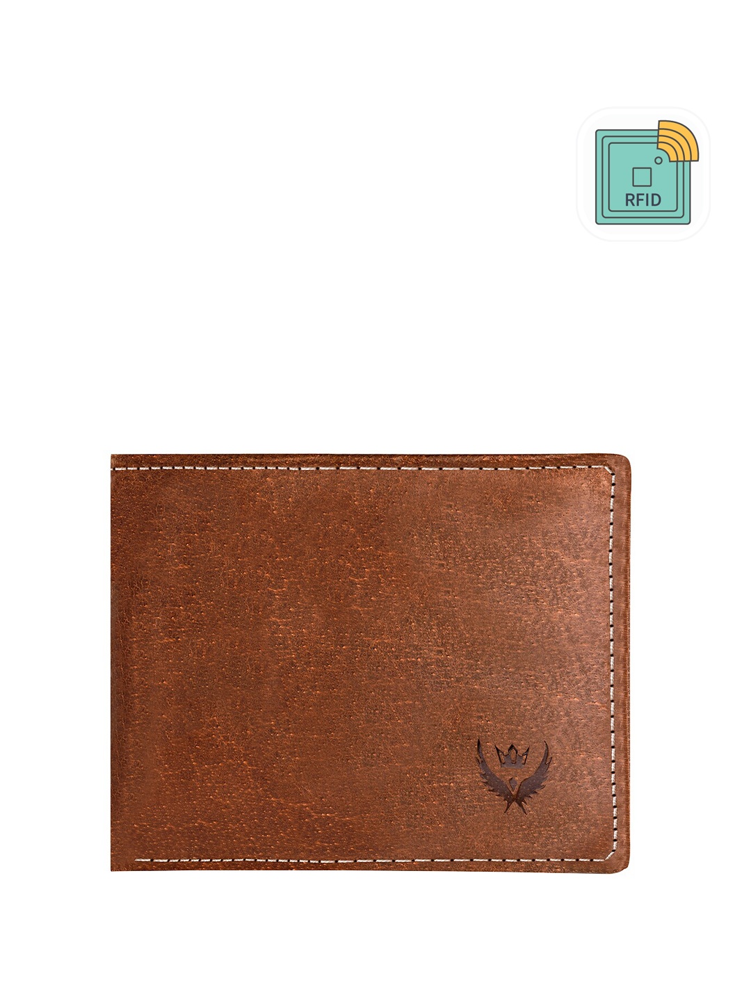 

LORENZ Men Leather Two Fold Wallet, Tan