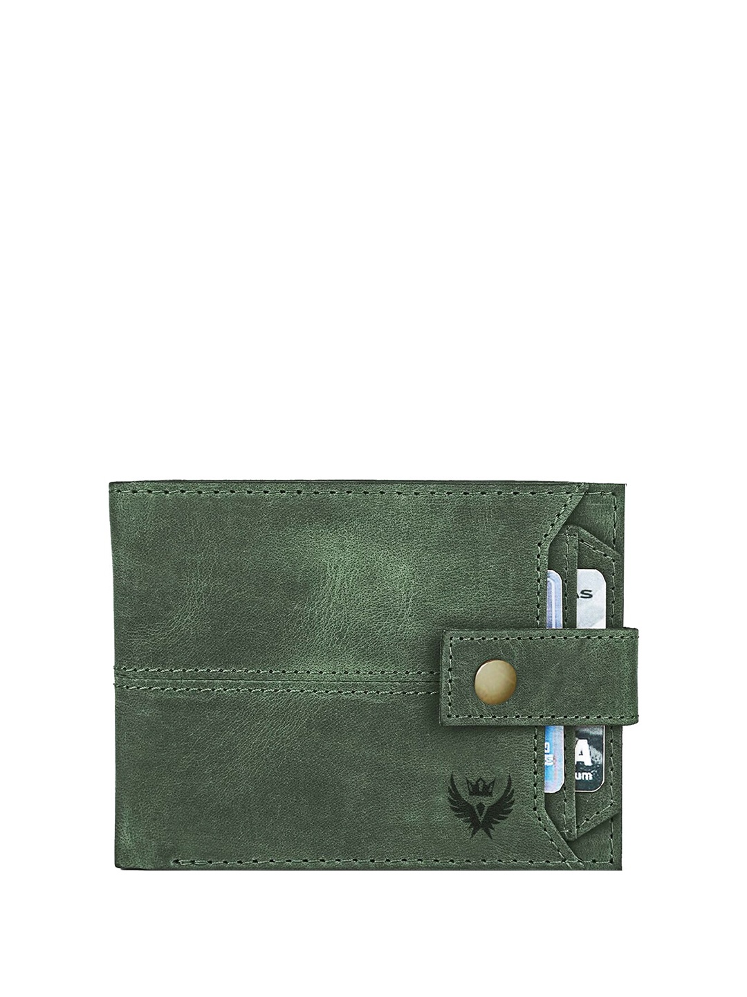 

LORENZ Leather Two Fold Wallet, Green