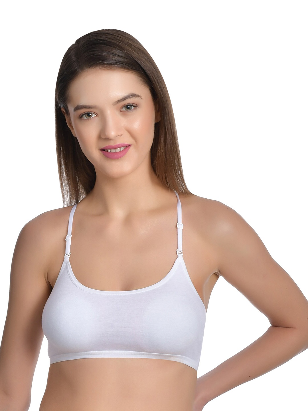 

Aimly Cotton Non-Padded Non-Wired Full Coverage Multiway Sports Bra, White