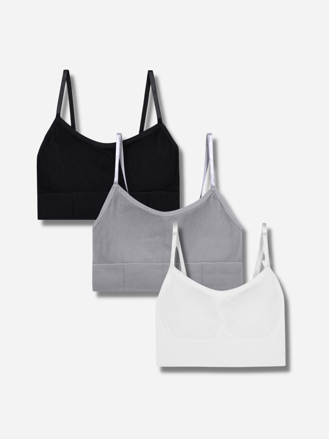 

TOM & GEE Pack Of 3 Full Coverage Crop Bra, White