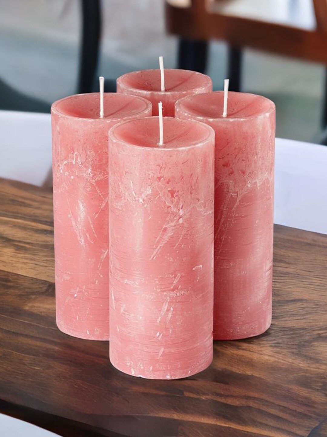 

Aromatic Fables Pink 4 Pieces Scented Pillar Candles
