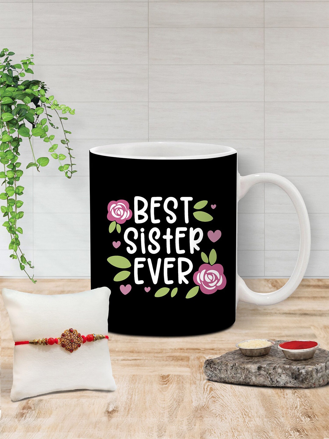 

The Purple Tree Rakhi With Printed Coffee Mug & Roli Chawal, Red