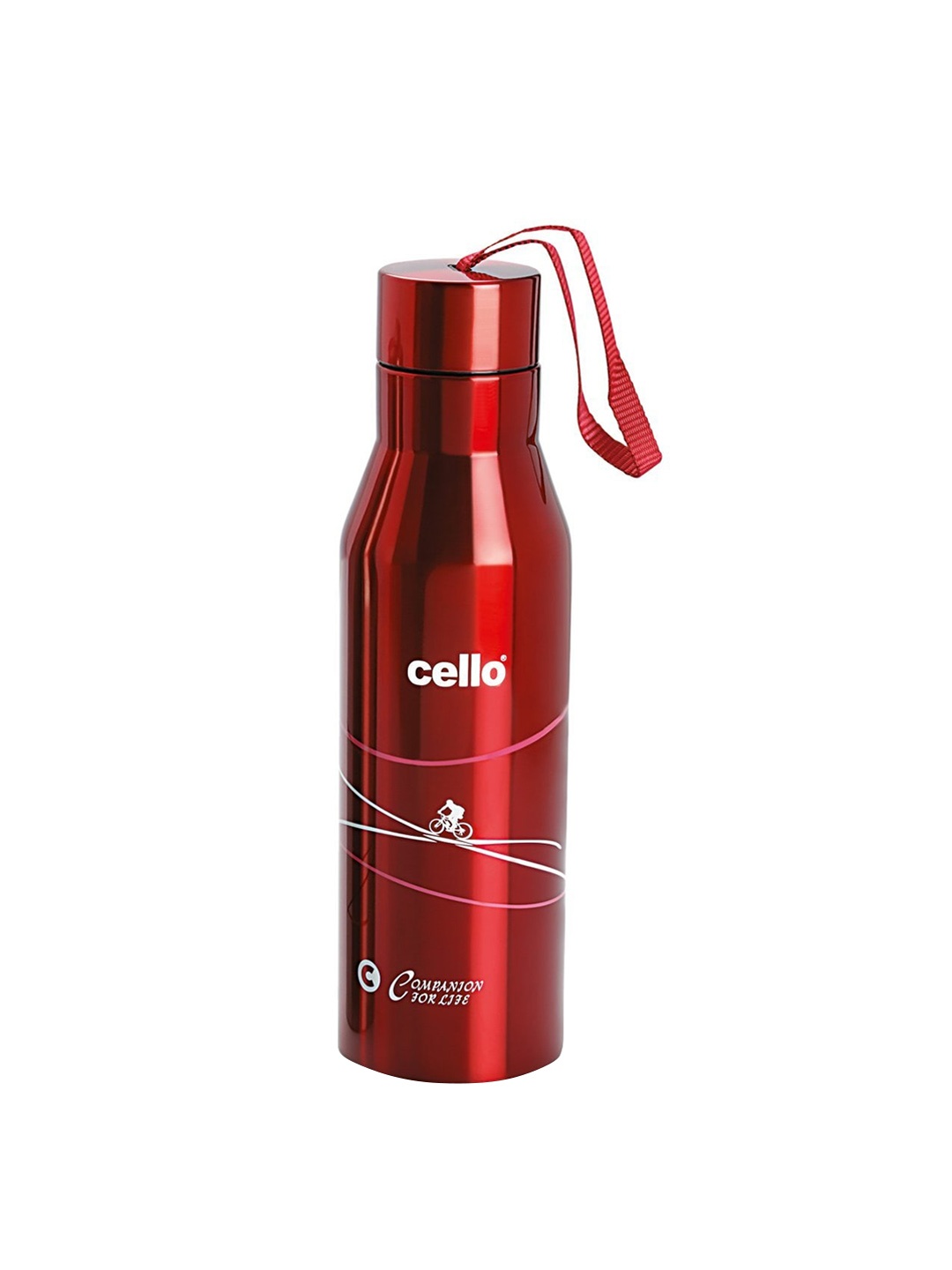 

Cello Refresh Red Stainless Steel Hot and Cold Double Walled Water Bottle-900 ml