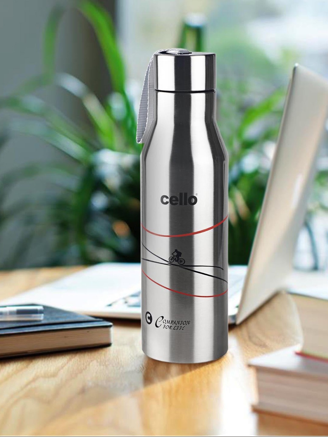 

Cello Refresh Silver Stainless Steel Hot and Cold Double Walled Water Bottle- 900ml