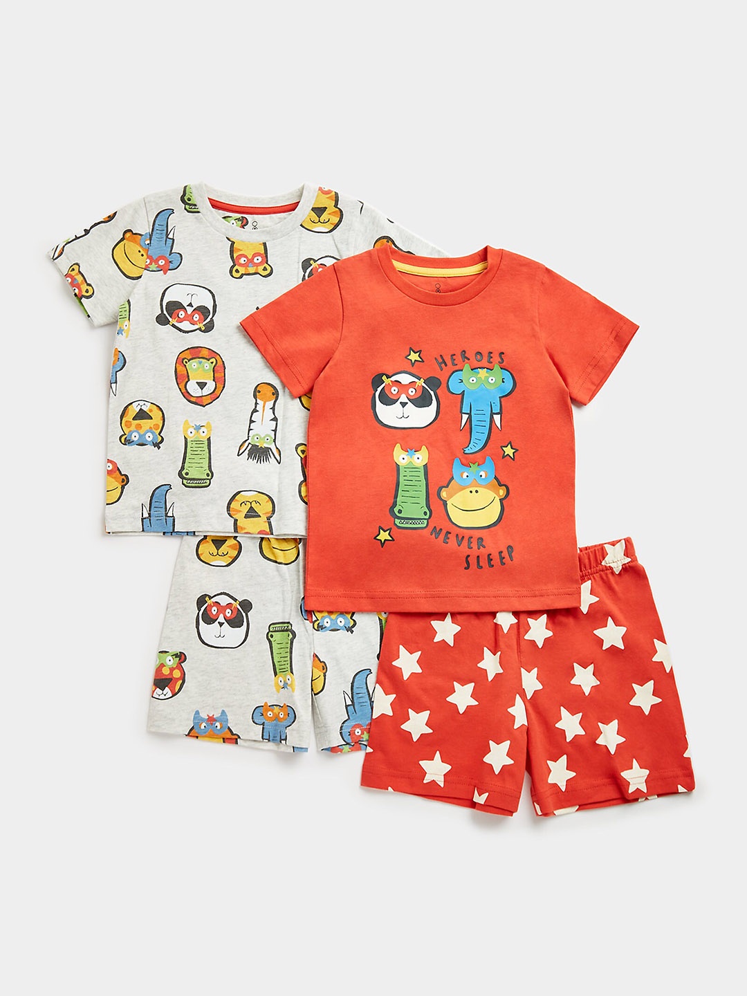 

mothercare Boys Printed T-shirt with Shorts, Orange