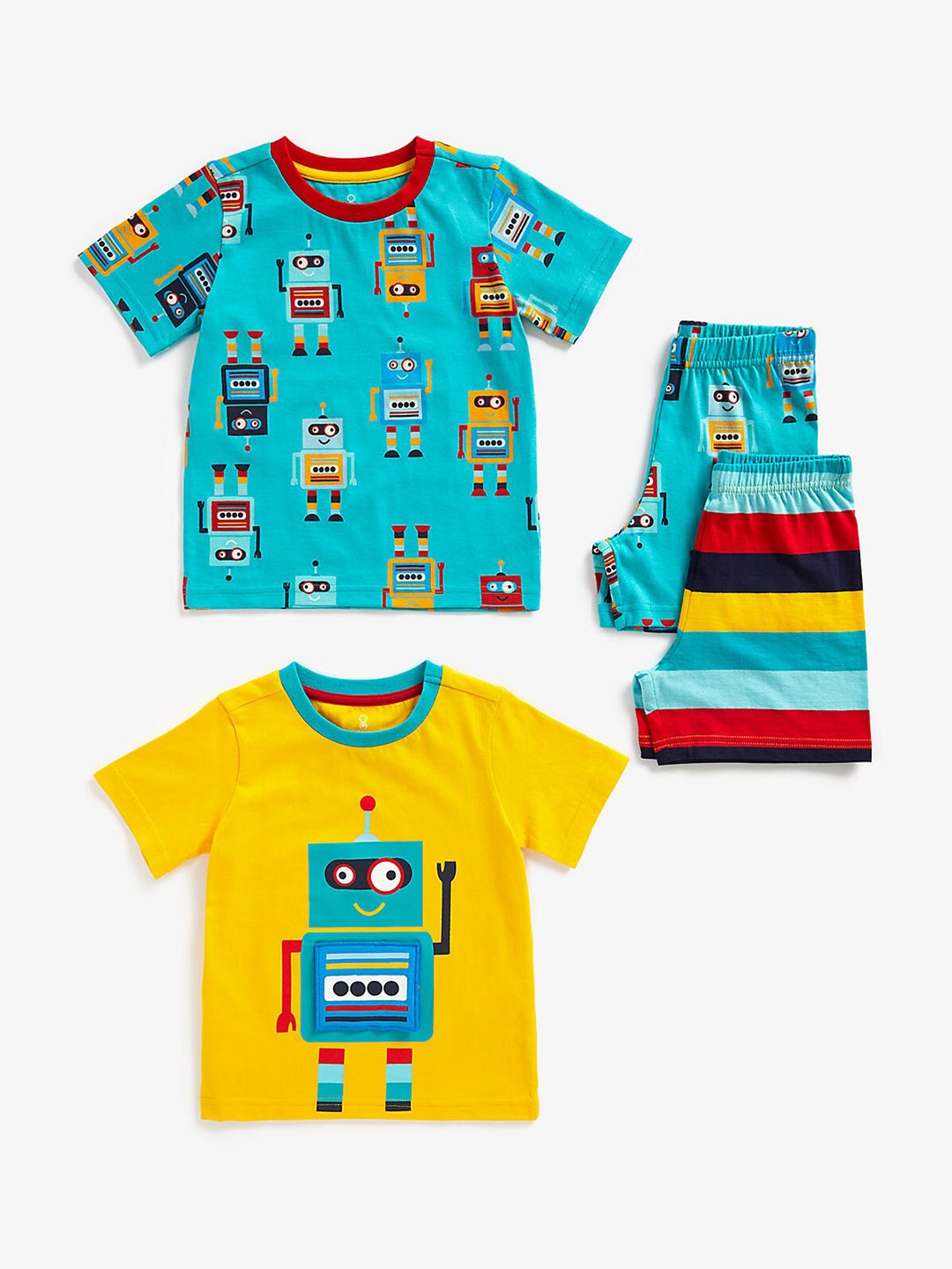 mothercare Boys Pack Of 2 Printed T-shirt With Shorts, Green