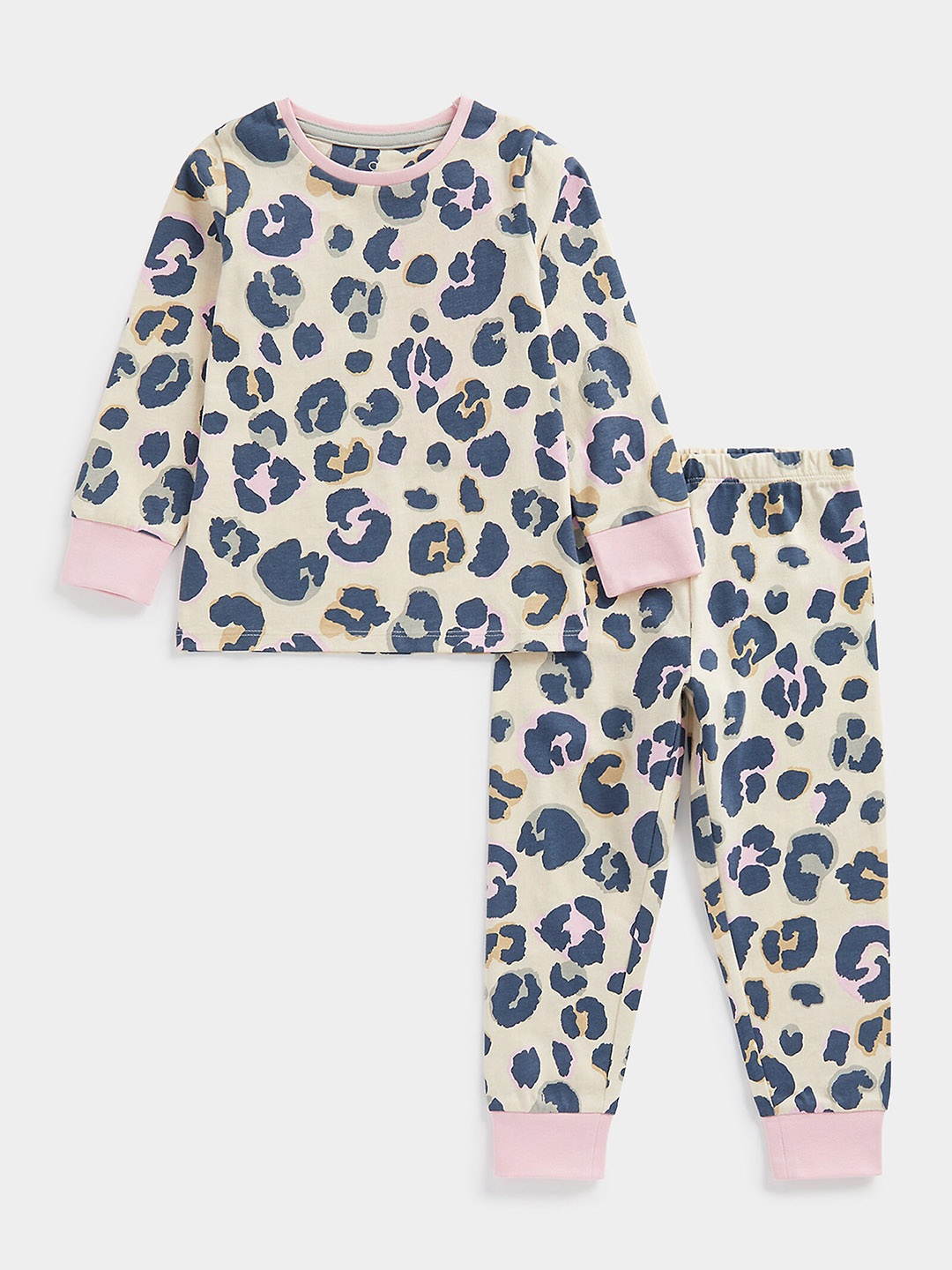 

mothercare Girls Animal Printed T-shirt with Pyjamas, Blue