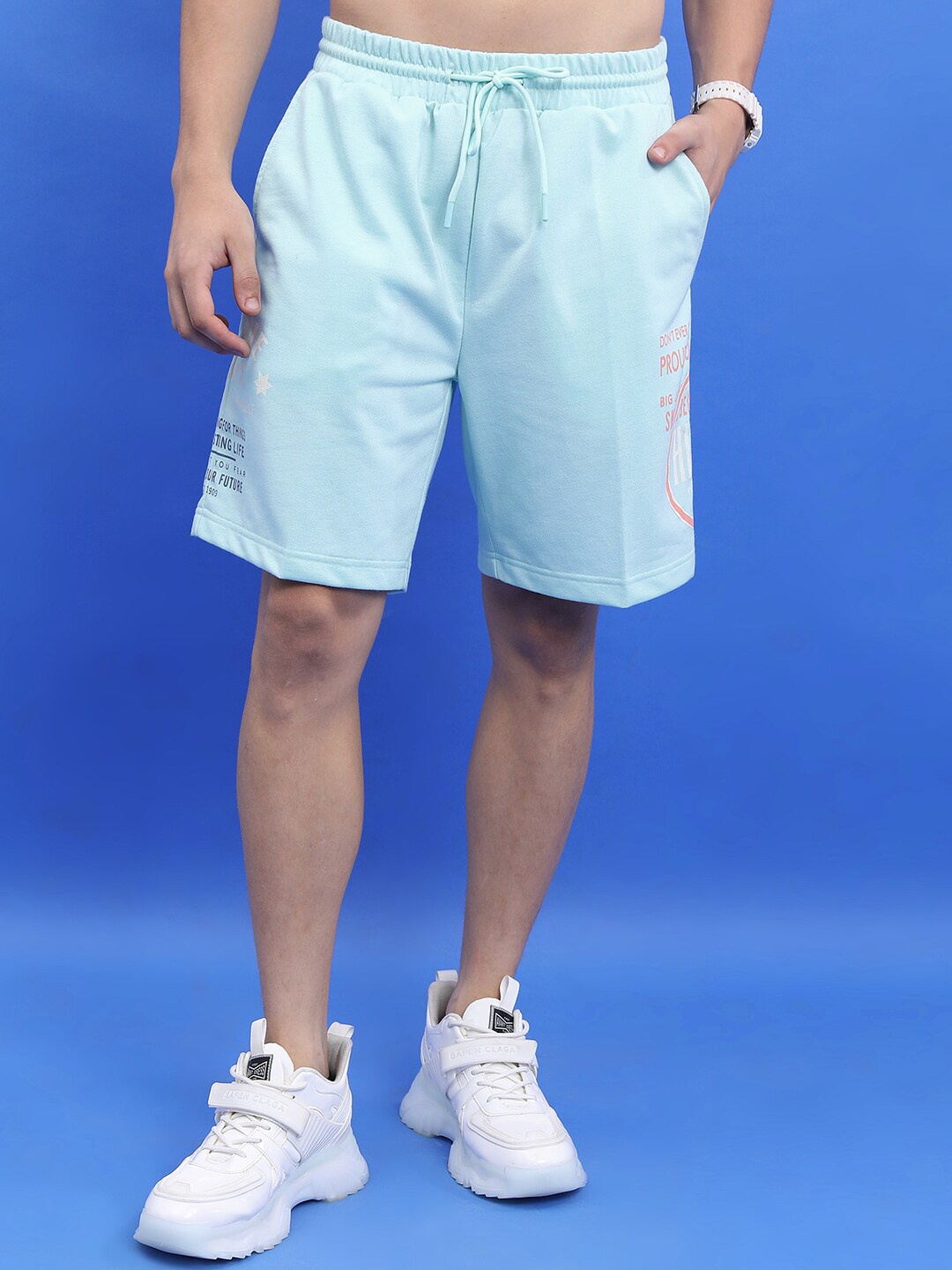 

HIGHLANDER Men Typography Printed Sports Shorts, Blue
