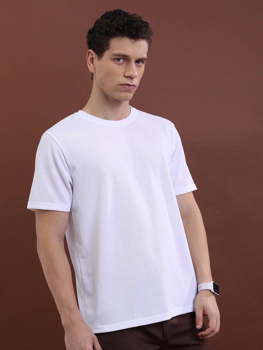 

HIGHLANDER White Printed Relax Fit Popcorn Structure T-shirt
