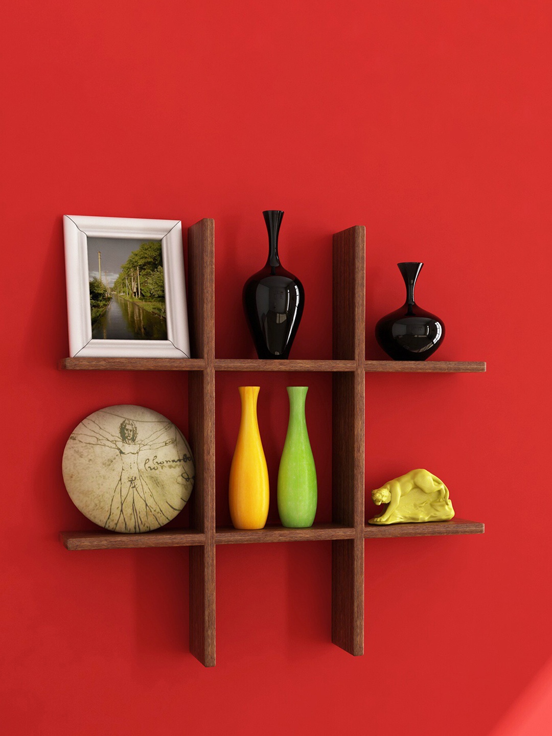 

Home Sparkle Brown Wood Plus Shaped Wall Shelf